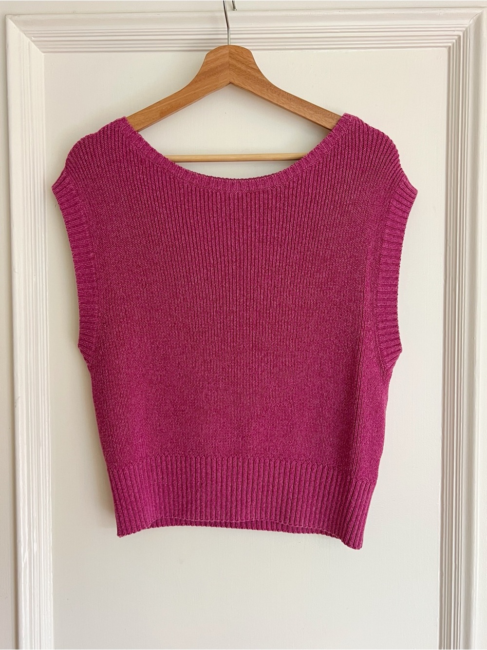 Anthropologie Maeve Fuschia Knit Sleeveless Top